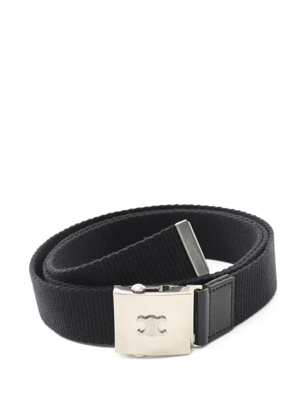 Céline Pre-Owned 2020s logo-buckle canvas belt | ブラック | Image 1