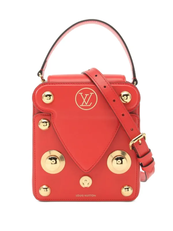 Louis Vuitton Pre-Owned 2021 XL S Lock Leather Satchel Bag Red