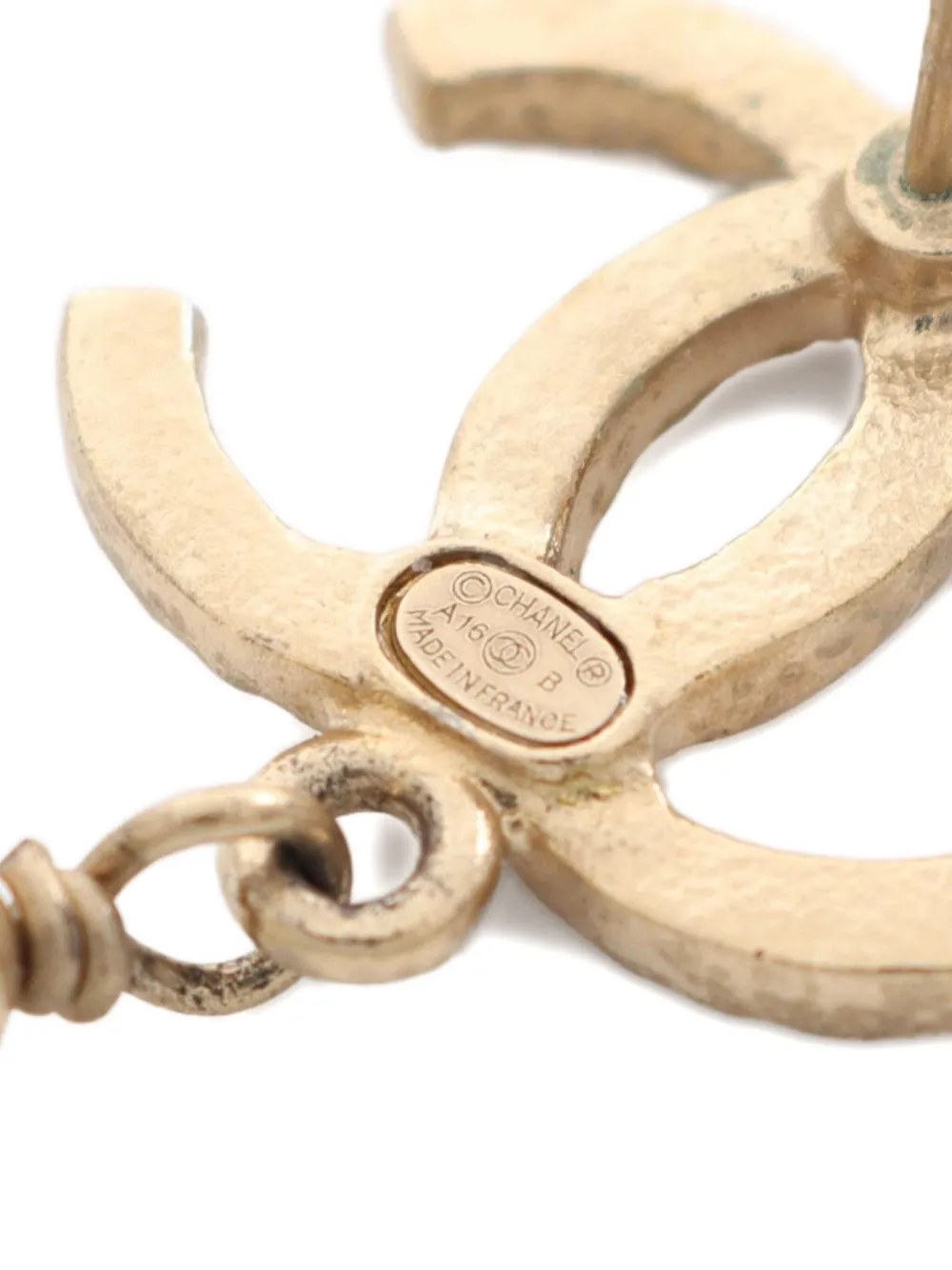 Pre-owned Chanel 1986-1988 Coco Mark Earrings In Gold
