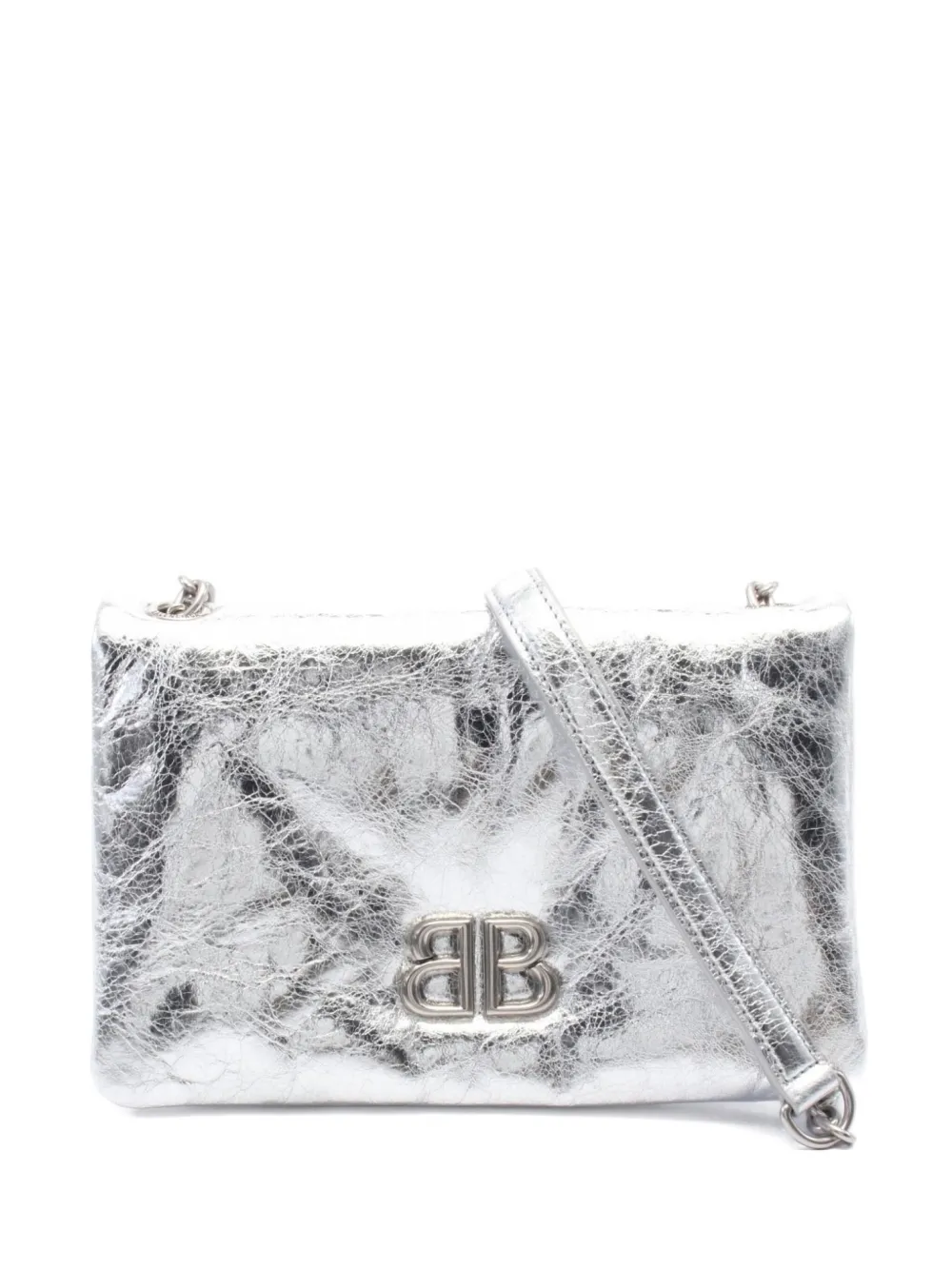 Balenciaga Pre-Owned 2020s mini Monaco Metallized Leather Bag | Silver | Image 1