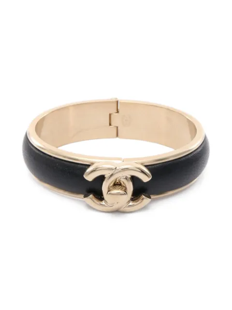 CHANEL Pre-Owned 1986-1988 CC logo motif leather bracelet