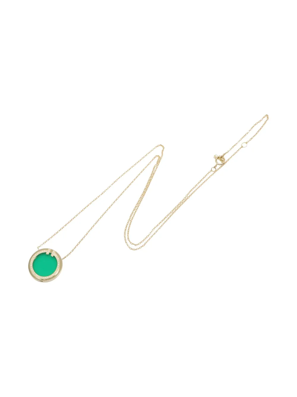 Tiffany & Co. Pre-Owned 2010s 18K yellow gold T Circle agate and diamond necklace | Image 2