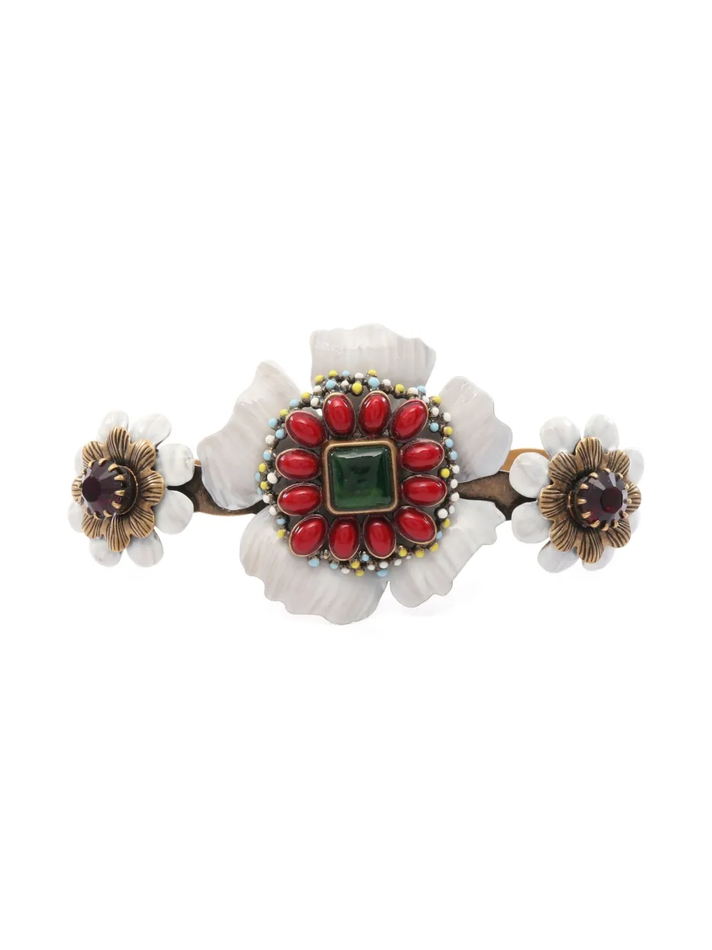 Gucci Pre-Owned 2010s Palm Cuff フローラル ブレスレット - ゴールドトーン Gucci Pre-Owned 2010s Palm Cuff フローラル ブレスレット - ゴールドトーン