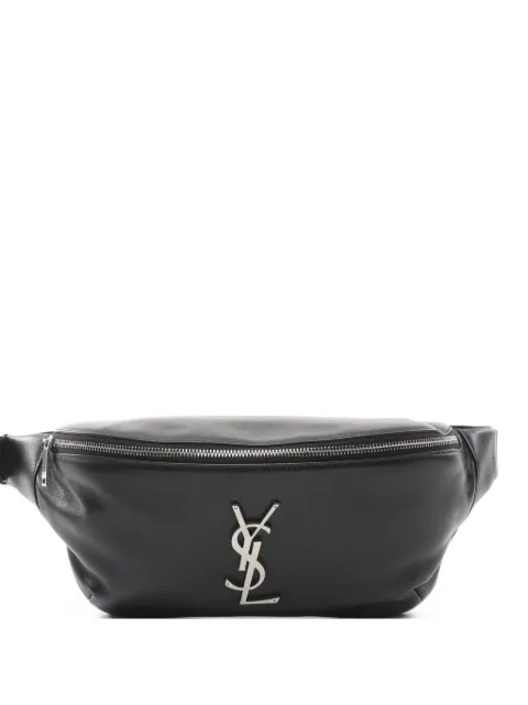 Saint Laurent Pre-Owned 2020s logo plaque leather belt bag