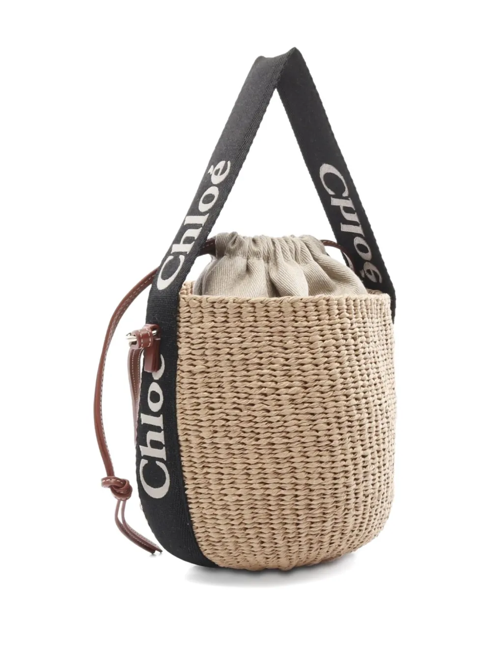 Chloé Pre-Owned 2020s Woody raffia logo shoulder bag | Pre-Owned | Image 2