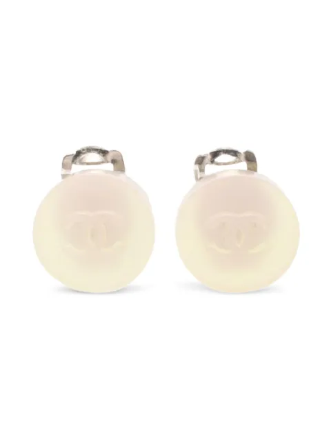 CHANEL Pre-Owned aretes con logo CC entrelazado 1986-1988