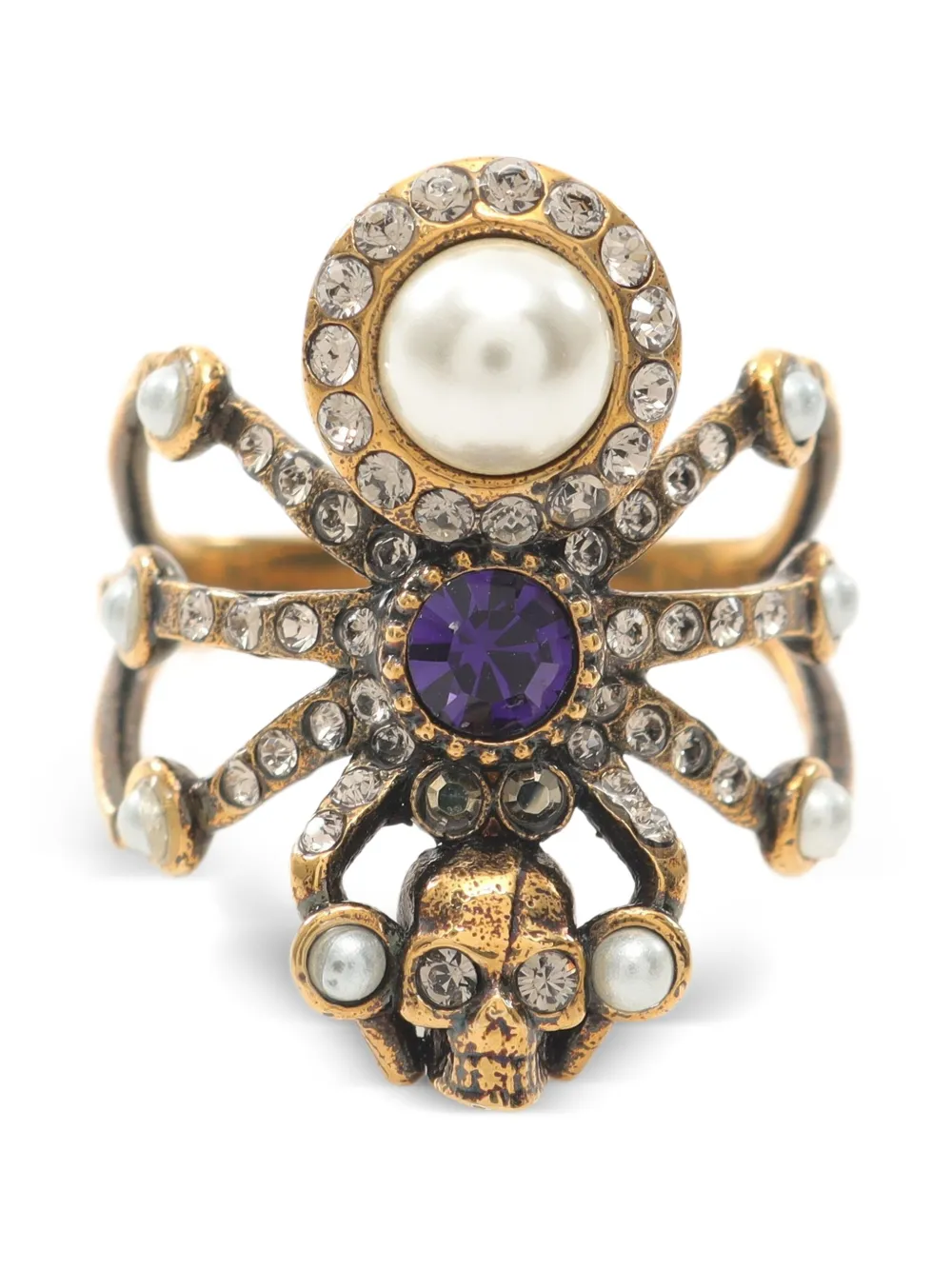 Alexander McQueen Pre-Owned 2010s spider skull ring | Gold | Image 1