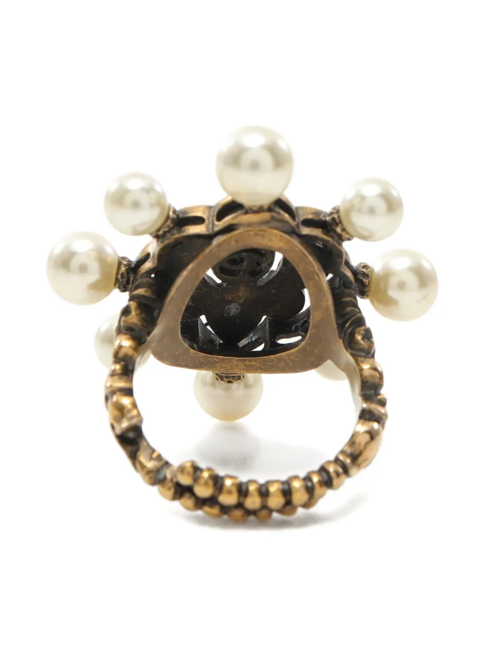Pre-owned Gucci 2010s Rhinestone-embellished Ring
