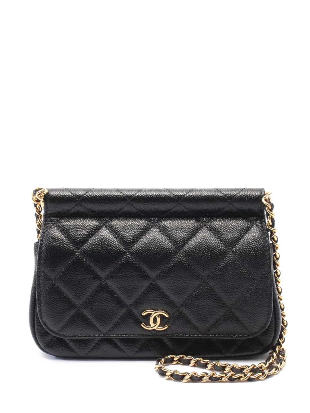CHANEL Pre-Owned 2021 Matelasse leather shoulder bag - ブラック CHANEL Pre-Owned 2021 Matelasse leather shoulder bag - ブラック