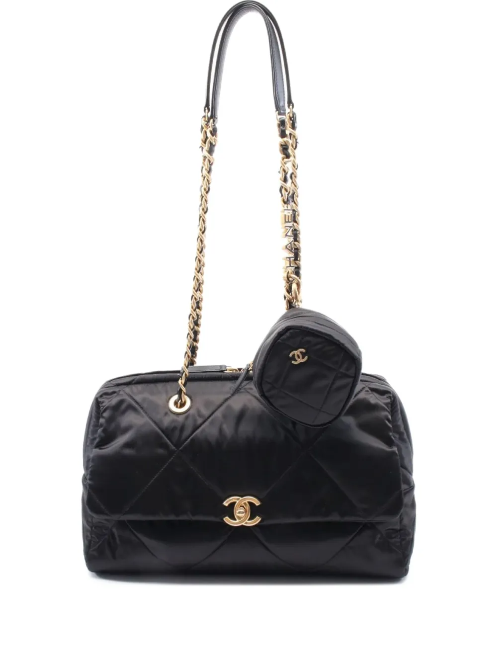 CHANEL Pre-Owned 2021 マトラッセ チェーン ショルダーバッグ L - ブラック CHANEL Pre-Owned 2021 マトラッセ チェーン ショルダーバッグ L - ブラック