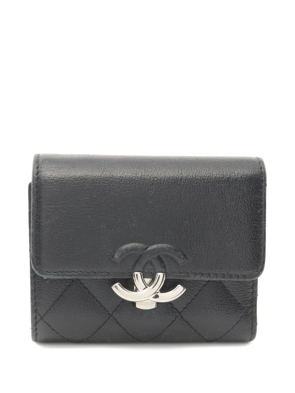 CHANEL Pre-Owned 2019 diamond-quilted wallet | Black | Image 1
