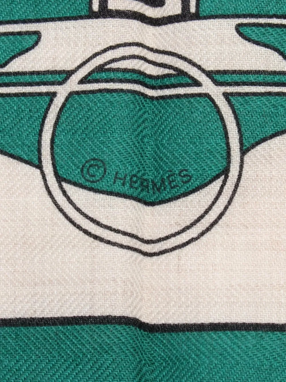 Hermès Pre-Owned 2020s triangle geant Ex-Libris scarf | Image 2