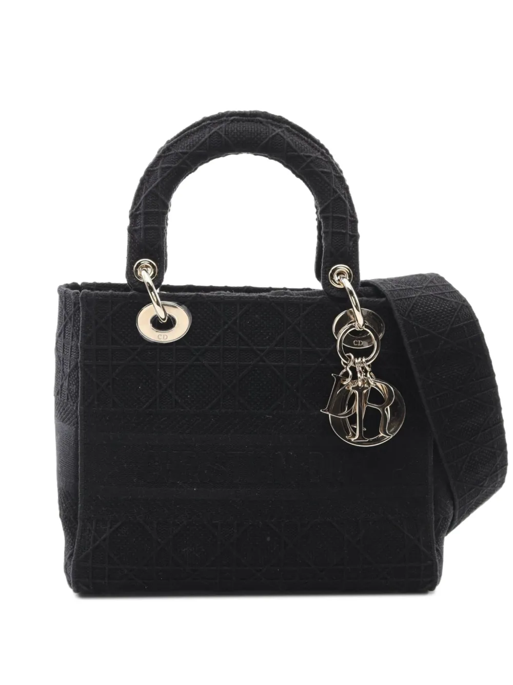 Christian Dior Pre-Owned 2010s mini Lady D-Lite quilted embroidered Christian Dior Pre-Owned 2010s mini Lady D-Lite quilted embroidered