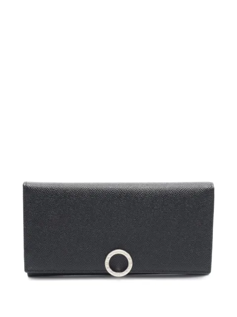 Bvlgari Pre-Owned 2020s logo-plaque textured-leather wallet