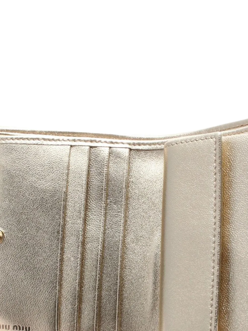 Pre-owned Miu Miu 2020s Matelassé Metallic Leather Wallet