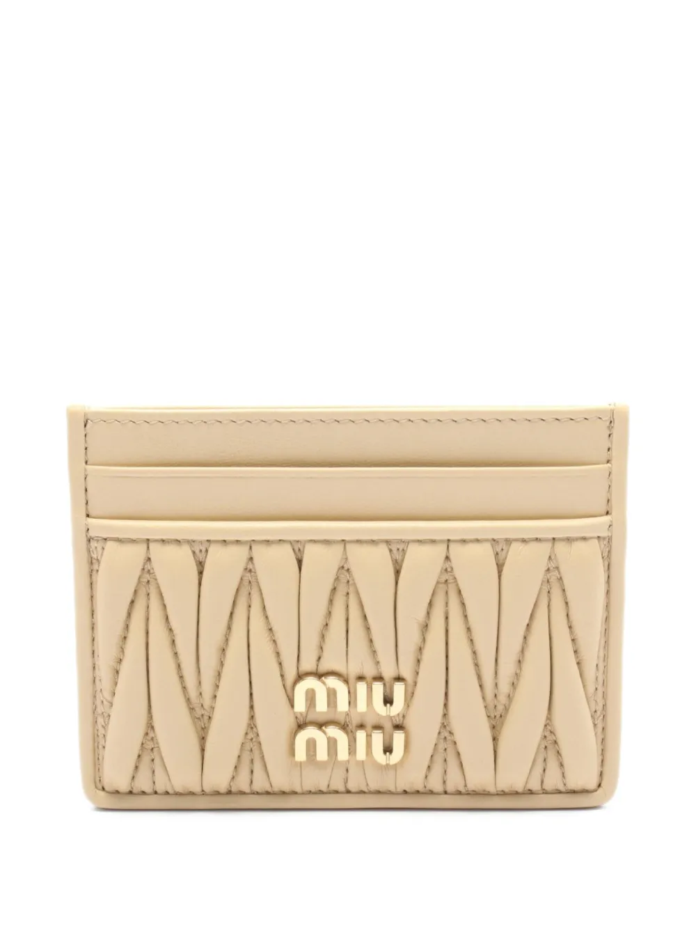 Miu Miu Pre-Owned 2020s Matelasse card holder | Yellow | Image 1