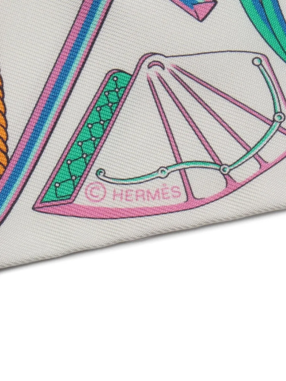 Hermès Pre-Owned 2020s Twilly Les Voitures A Transformation silk scarf | Image 2