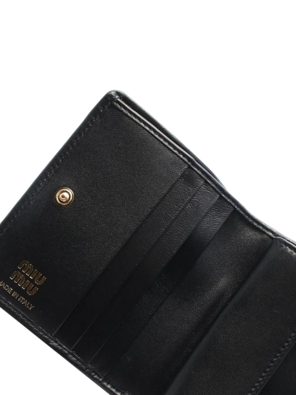 Pre-owned Miu Miu 2020s Matelasse Bi-fold Leather Wallet