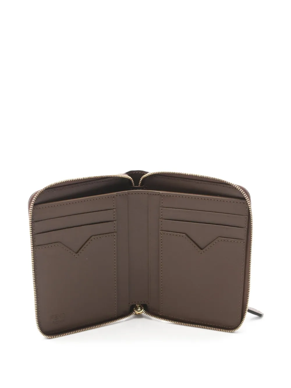 Pre-owned Fendi 2020s Ff Diamond Leather Zip-around Wallet
