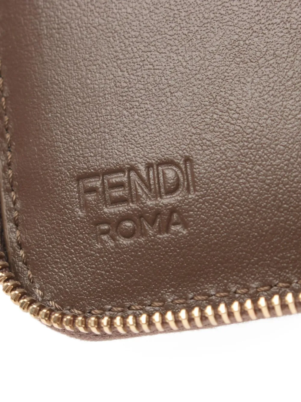 Pre-owned Fendi 2020s Ff Diamond Leather Zip-around Wallet