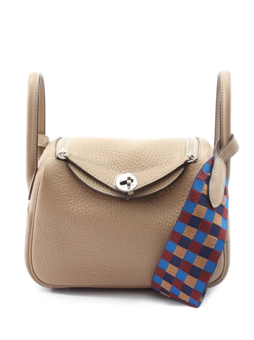 Hermès Pre-Owned 2022 mini Lindy textured leather tote bag - ニュートラル Hermès Pre-Owned 2022 mini Lindy textured leather tote bag - ニュートラル