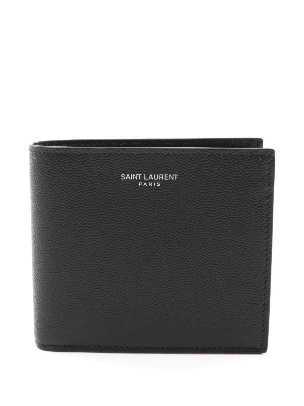 Pre-owned Saint Laurent 2020s East West Leather Wallet In Black