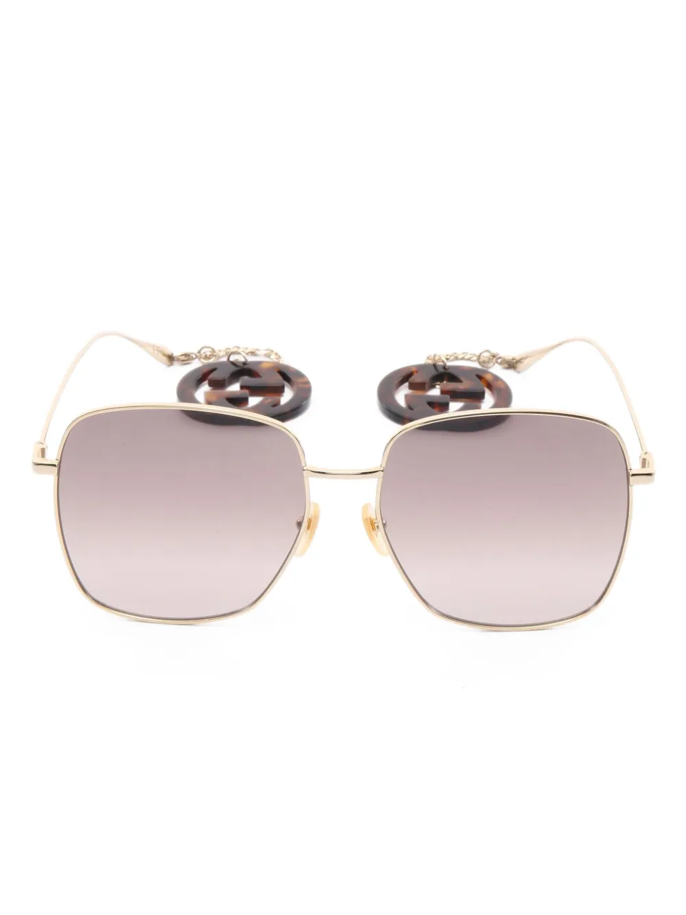 Gucci Pre-Owned 2010s square-frame sunglasses - ゴールドトーン Gucci Pre-Owned 2010s square-frame sunglasses - ゴールドトーン