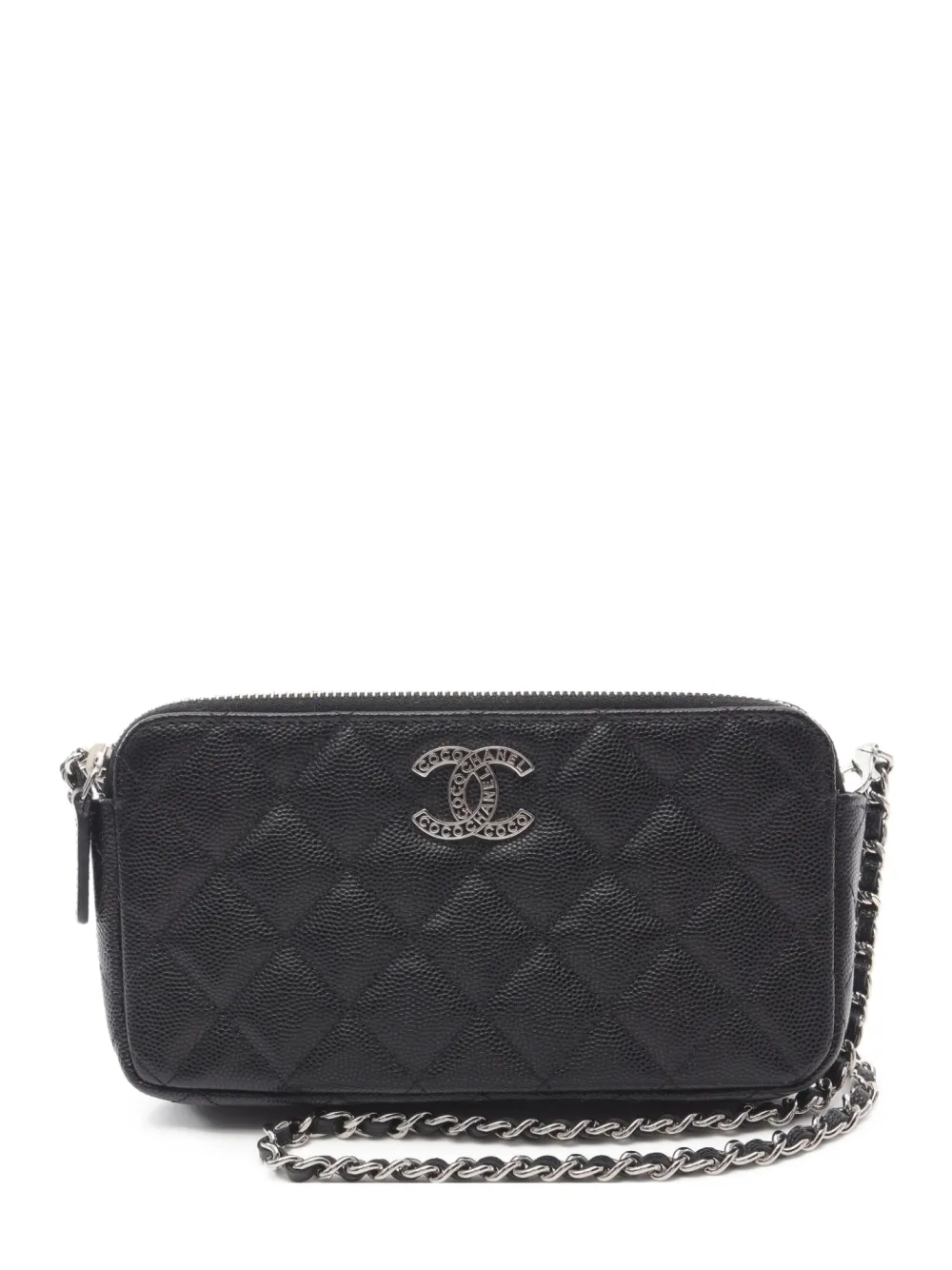 CHANEL Pre-Owned 2021 マテラッセ チェーン ショルダーバッグ - ブラック CHANEL Pre-Owned 2021 マテラッセ チェーン ショルダーバッグ - ブラック
