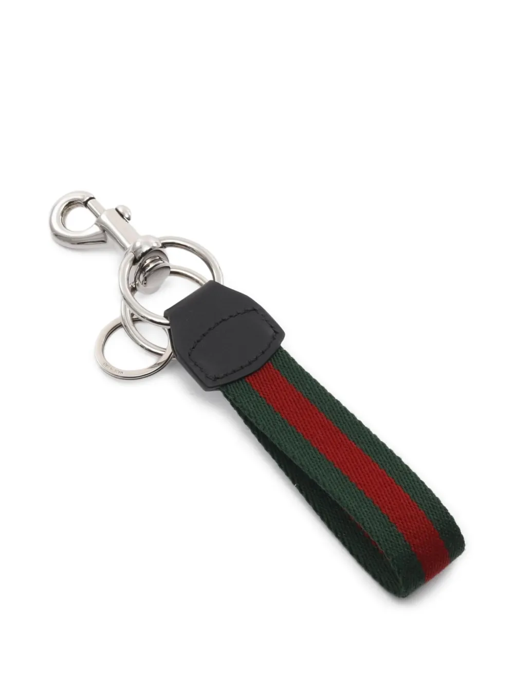 Gucci Pre-Owned 2020s Web-detail keyring - ブラック Gucci Pre-Owned 2020s Web-detail keyring - ブラック