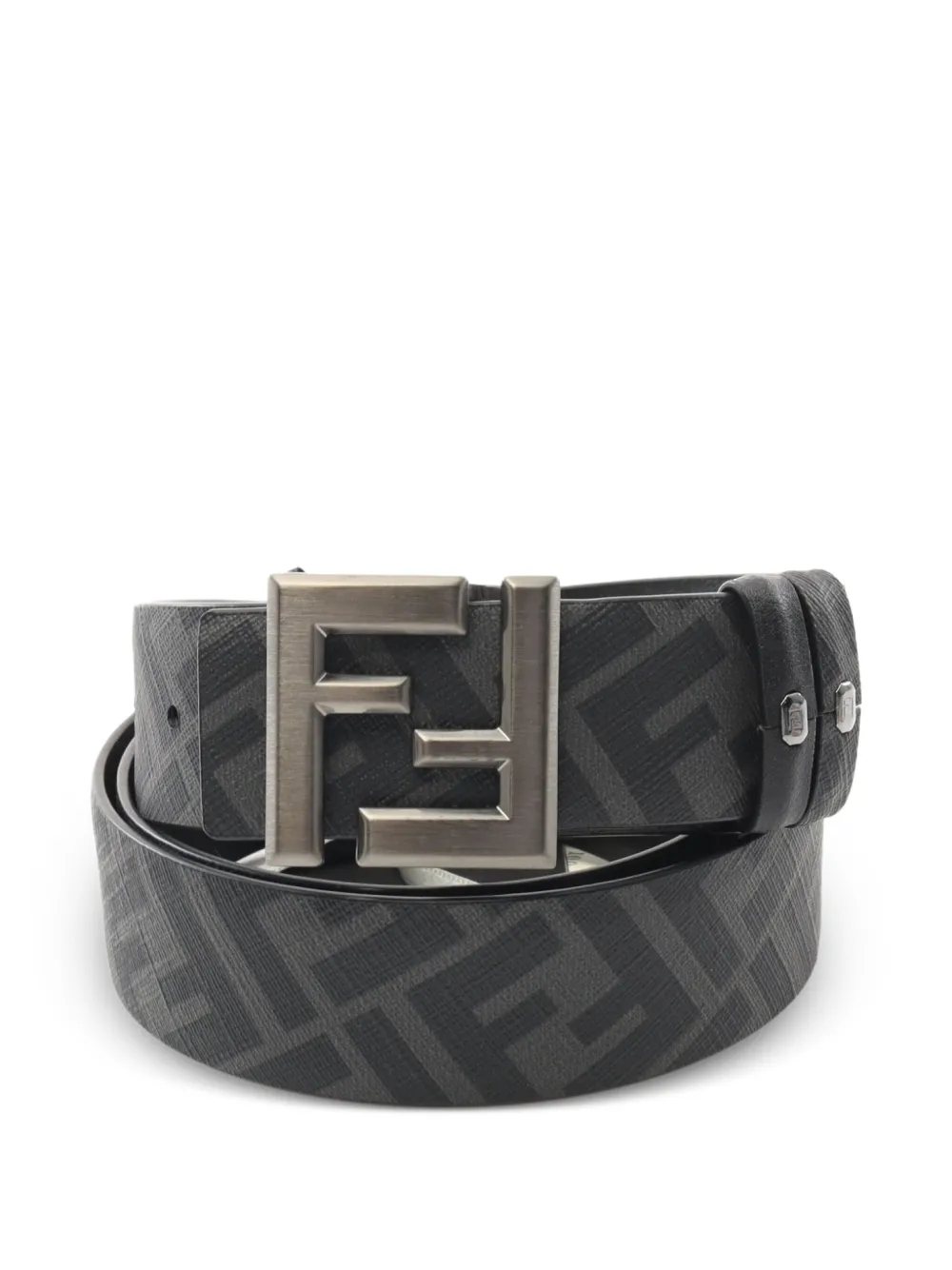 Fendi Pre-Owned 2020s FF canvas en leren riem Zwart