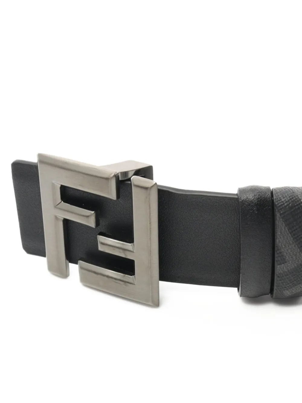 Fendi Pre-Owned 2020s FF canvas en leren riem Zwart