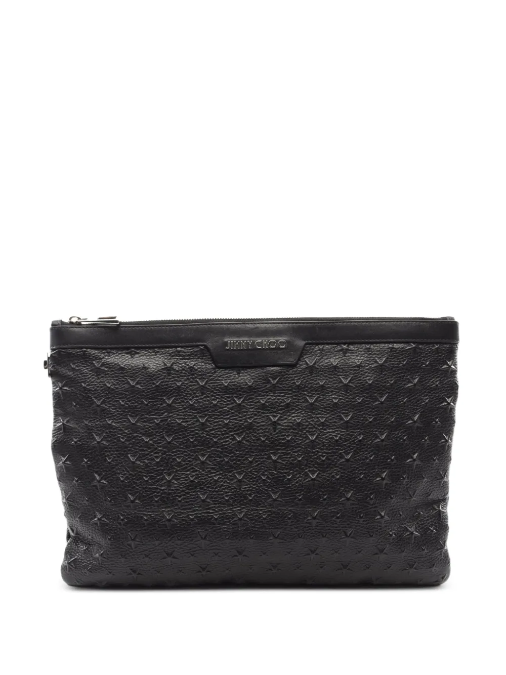 Jimmy Choo Pre-Owned 2010s Derek star-embossed leather clutch bag | Black | Image 1