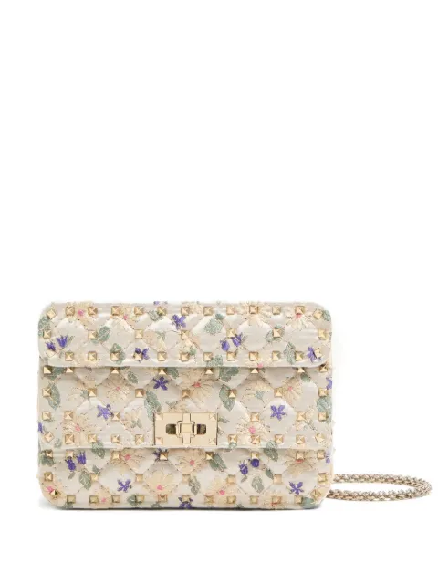 Valentino Garavani Borsa a spalla Rockstud Spike piccola in jacquard