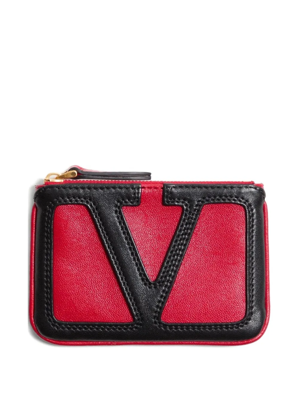 Valentino Garavani Portacarte in pelle con logo - Rosso