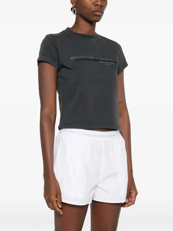 【関税込み】Alexander Wang グレー ロゴ Tシャツ Alexander Wang ロゴ Tシャツ | グレー | FARFETCH JP