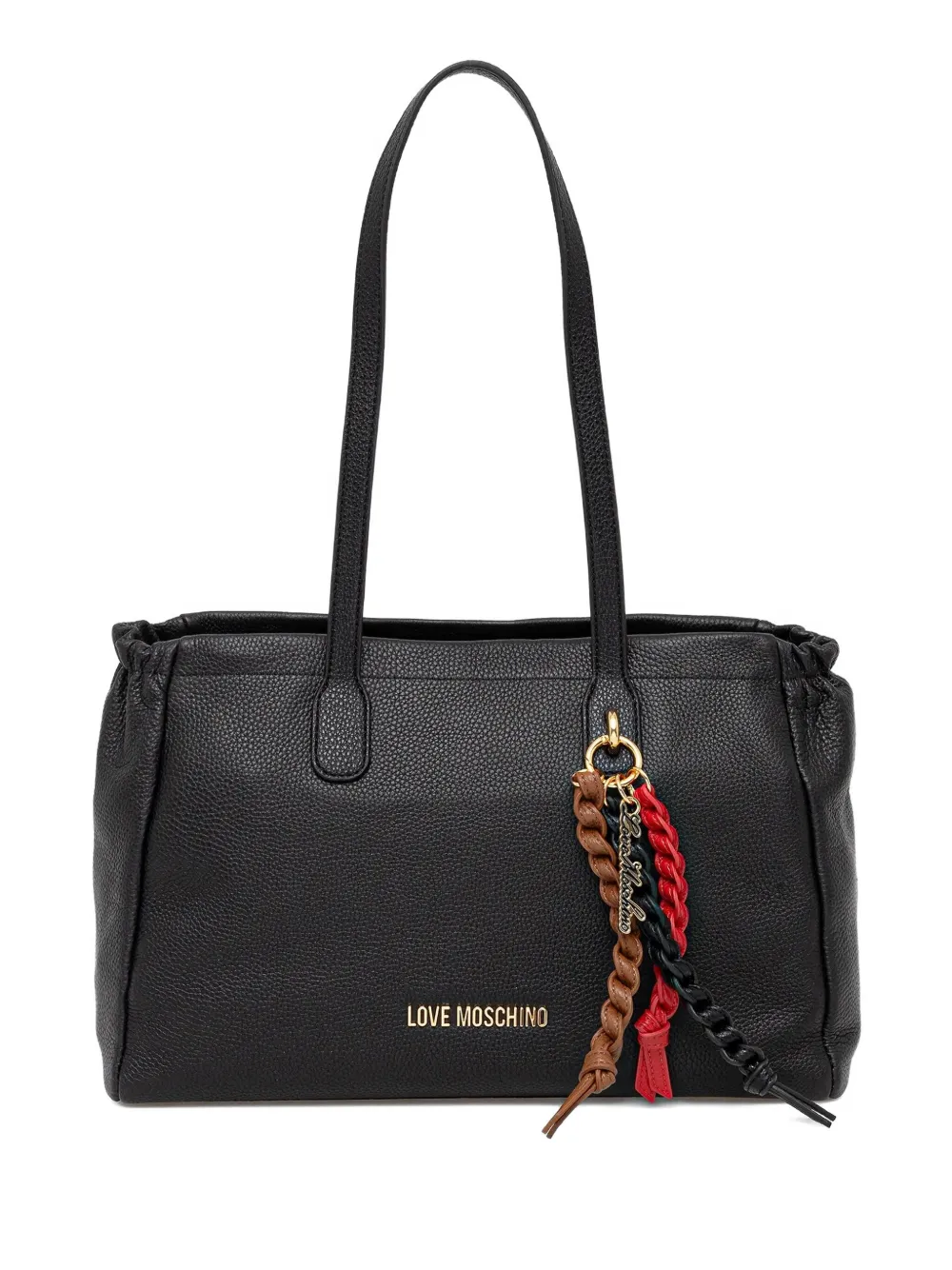Love Moschino ロゴプレート ハンドバッグ L - ブラック Love Moschino ロゴプレート ハンドバッグ L - ブラック