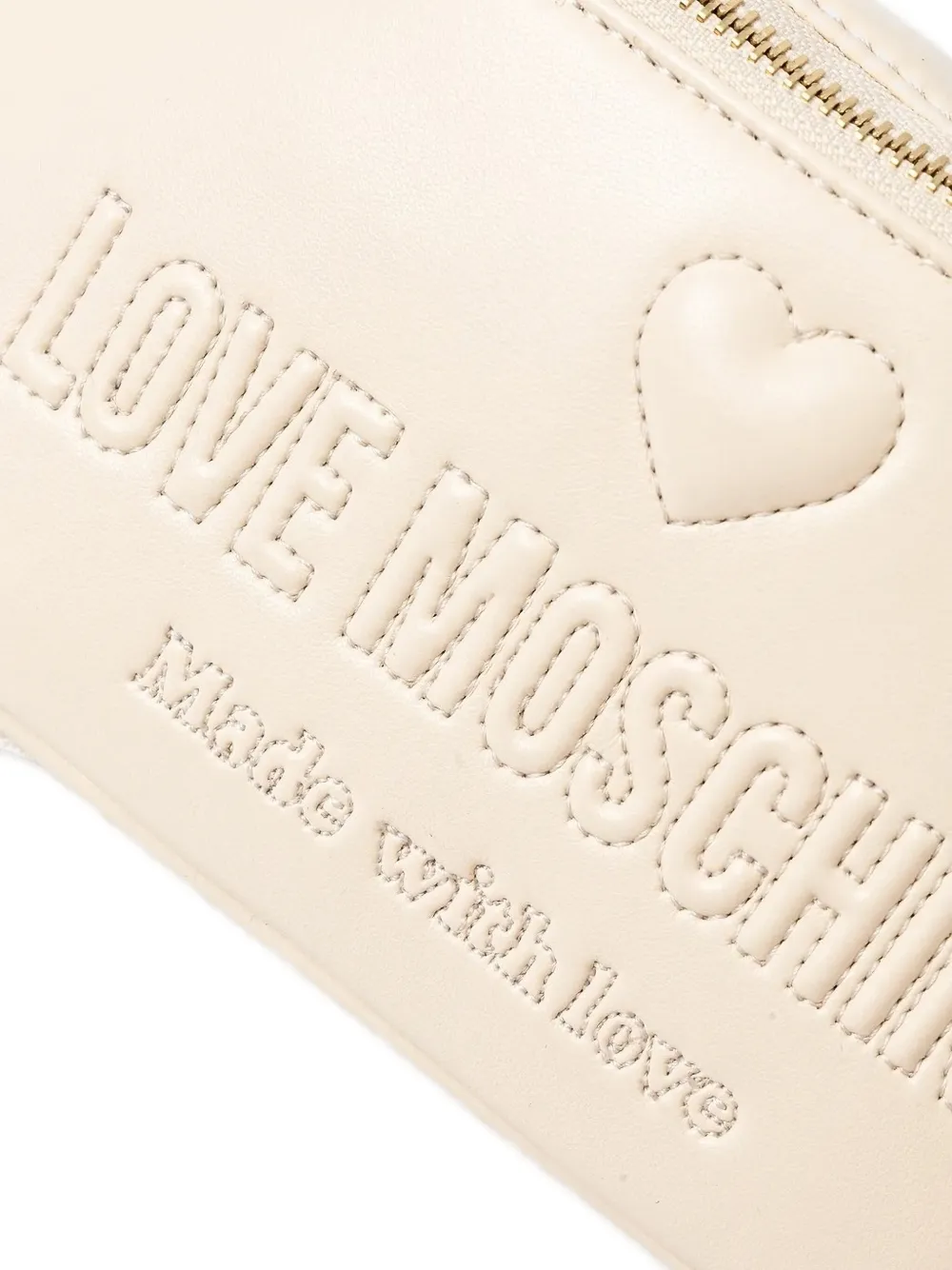 Love Moschino Embroidered-logo Belt Bag In Neutral