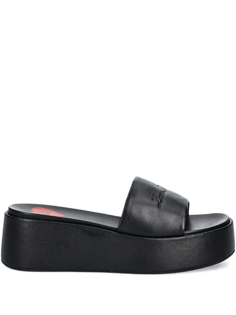 Love Moschino Logo-detail Platform Heeled Sandals In Black
