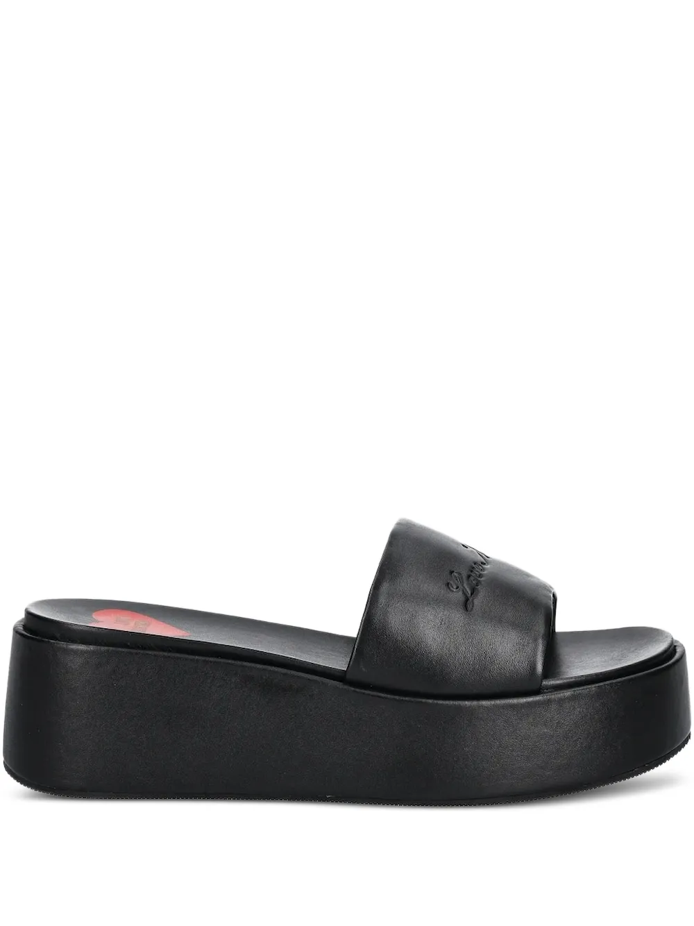 Love Moschino logo-detail platform heeled sandals Black