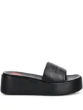 Love Moschino logo-detail platform heeled sandals - Black
