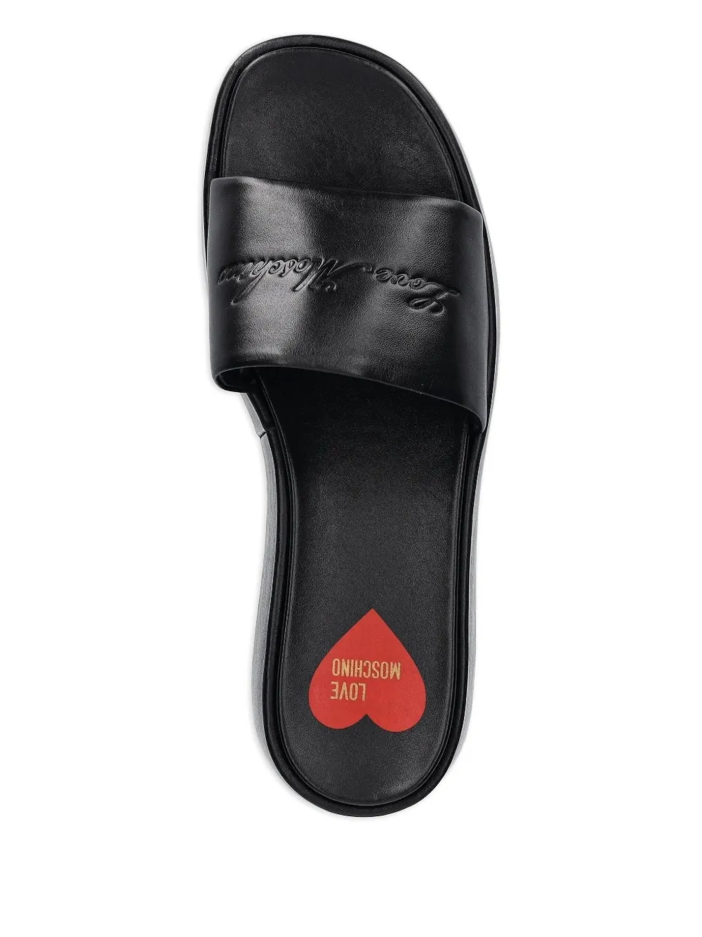 Love Moschino logo-detail platform heeled sandals Black