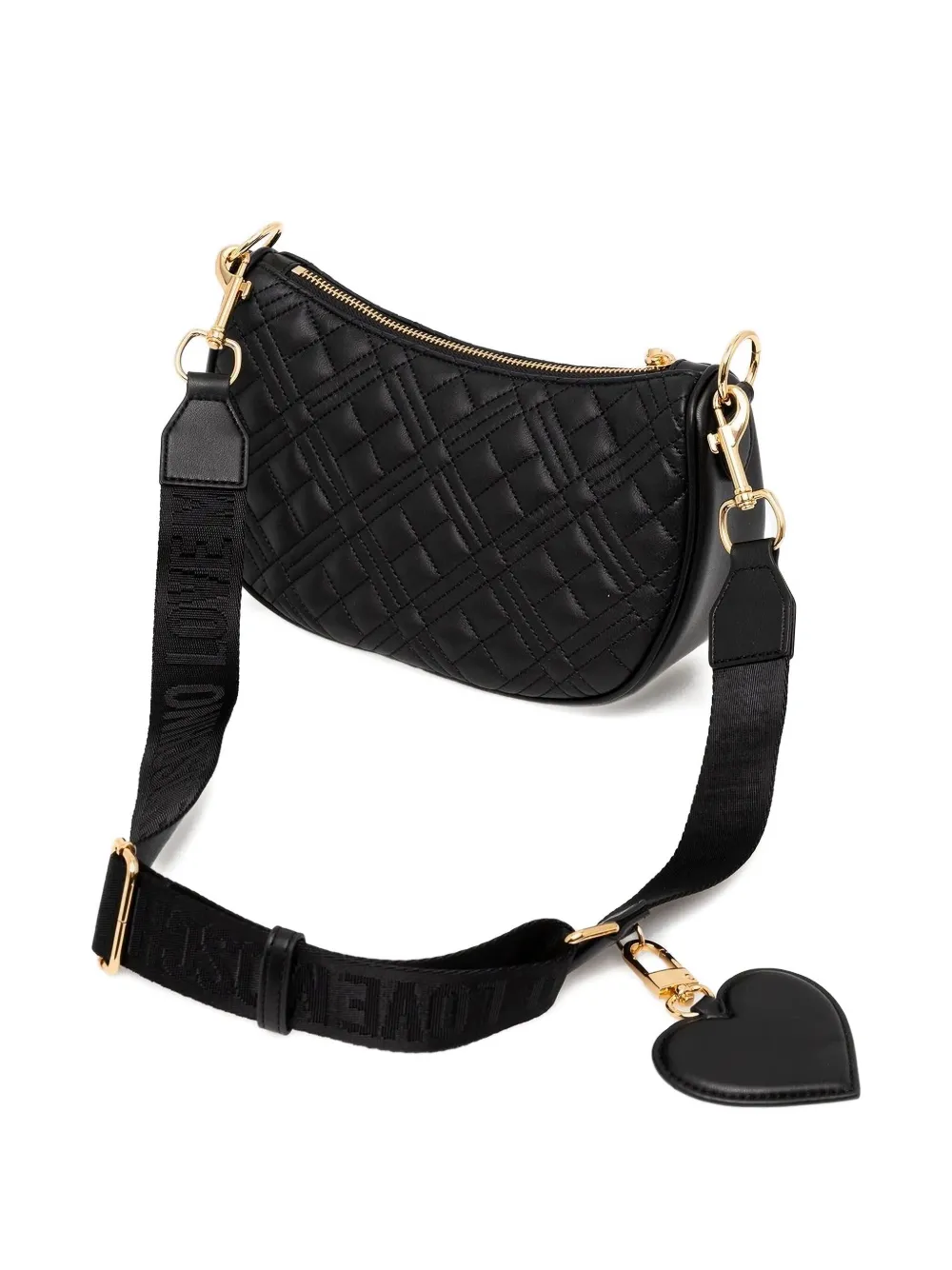 Love Moschino Schoudertas met logo - Zwart