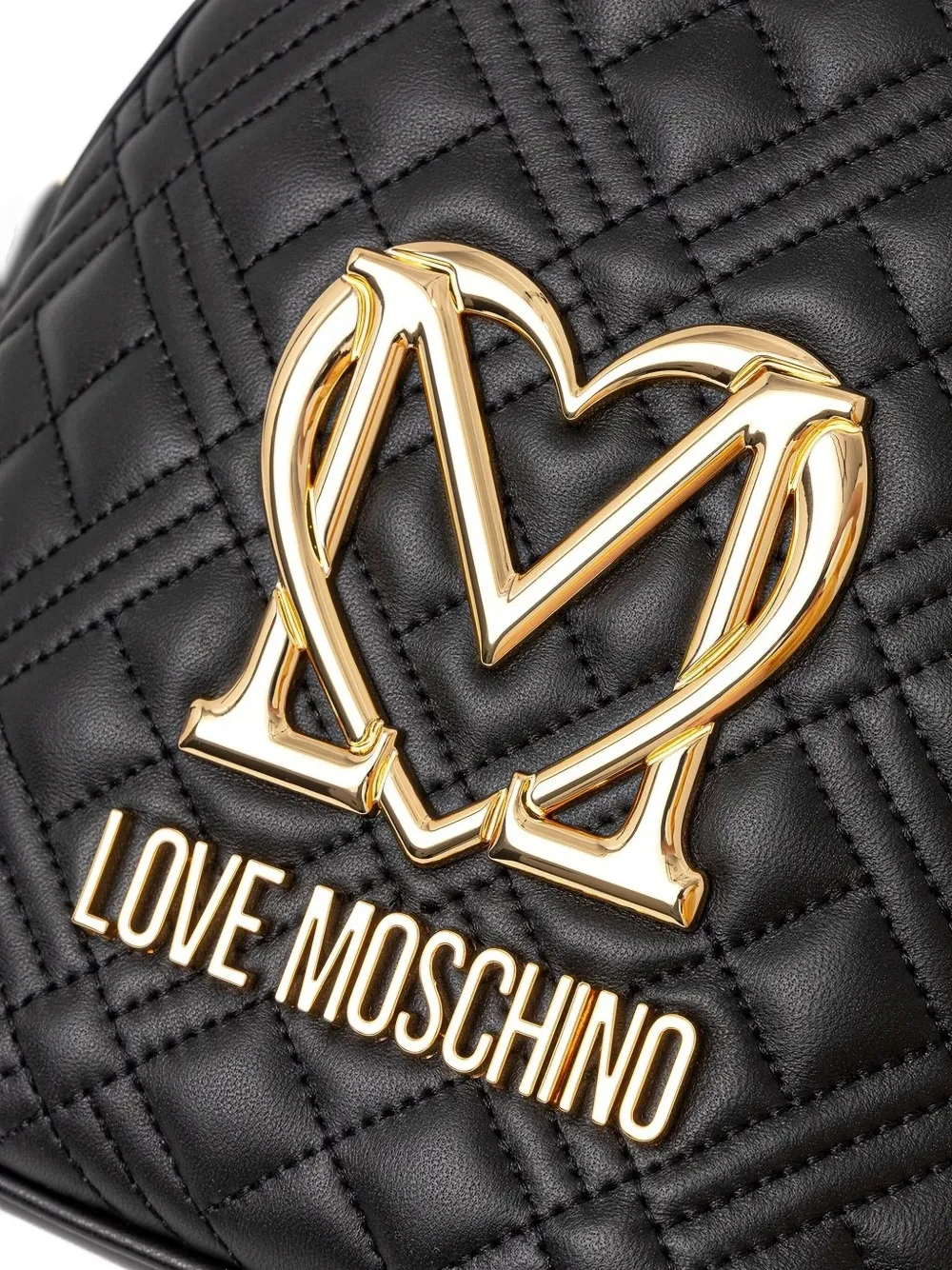 Love Moschino Quilted Logo Backpack In Black