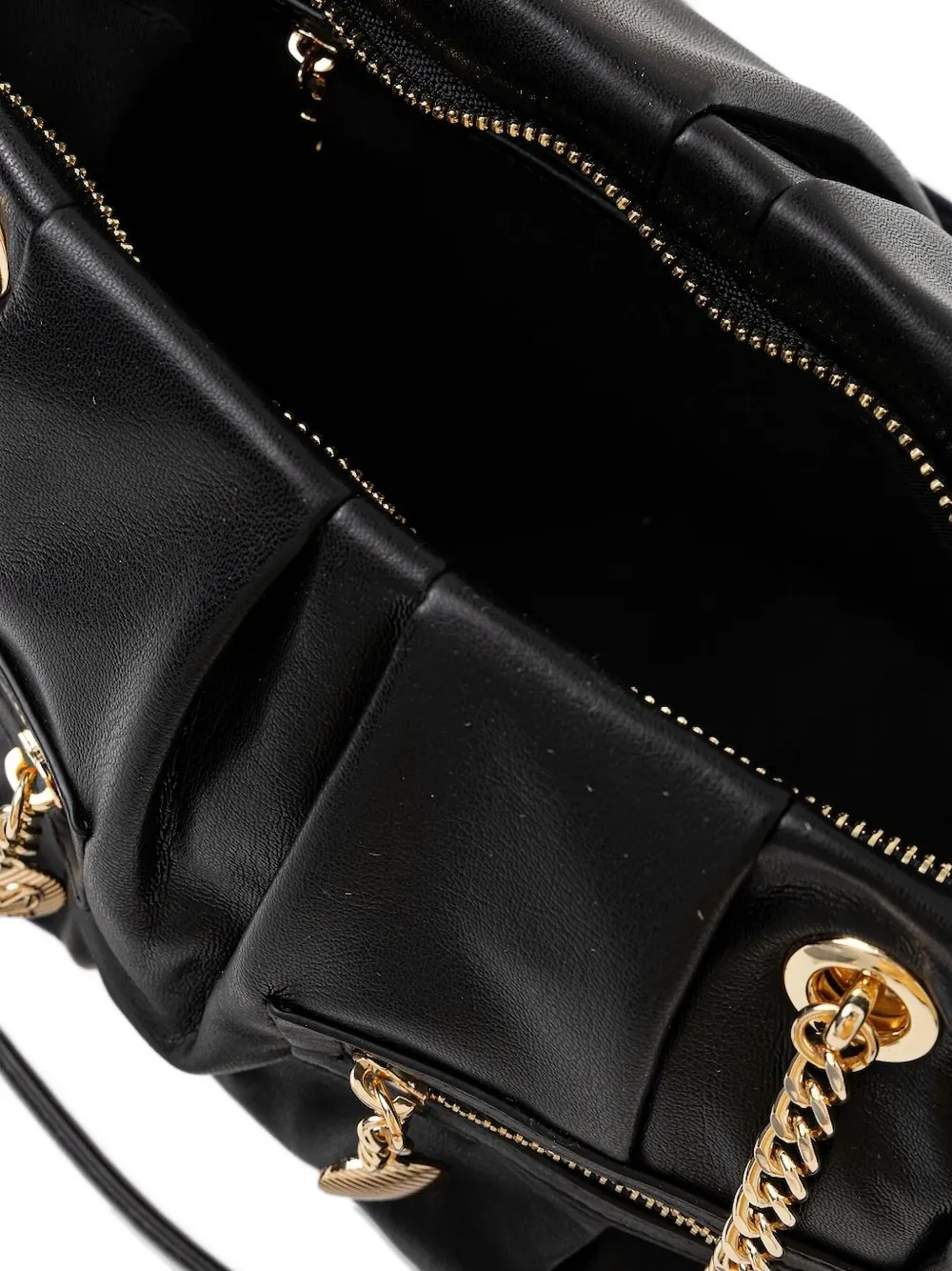 Love Moschino Pleated Chain-strap Tote Bag In Black