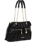 Love Moschino pleated chain-strap tote bag - Black