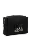 Love Moschino logo-plaque make-up bag - Black