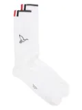 Thom Browne logo-tag socks - White