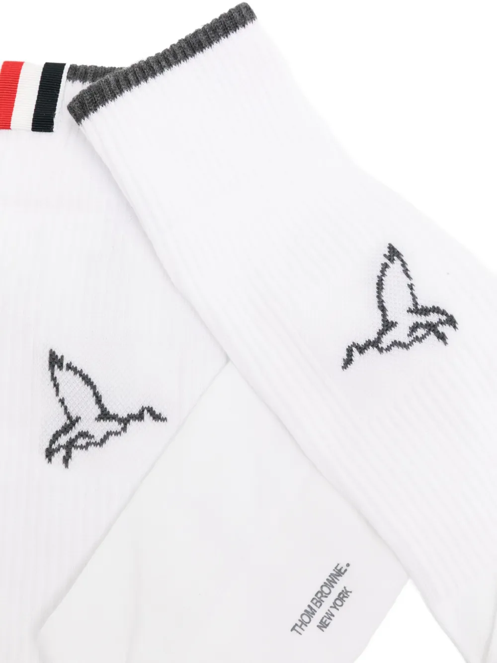 Thom Browne logo-tag socks Wit