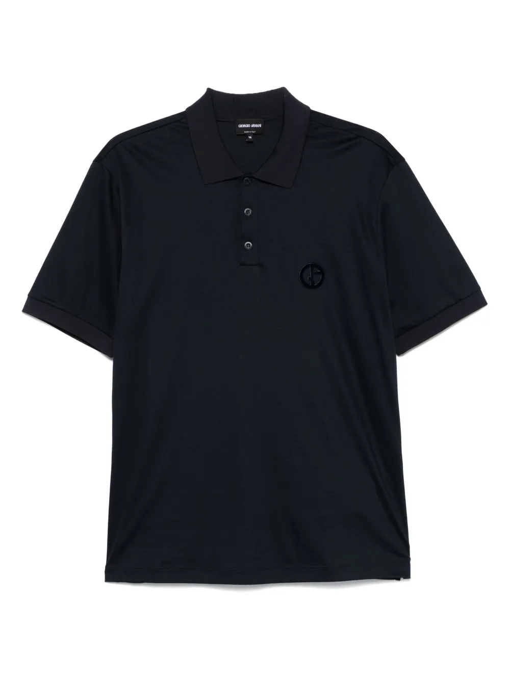 Giorgio Armani logo-embossed polo shirt Blauw