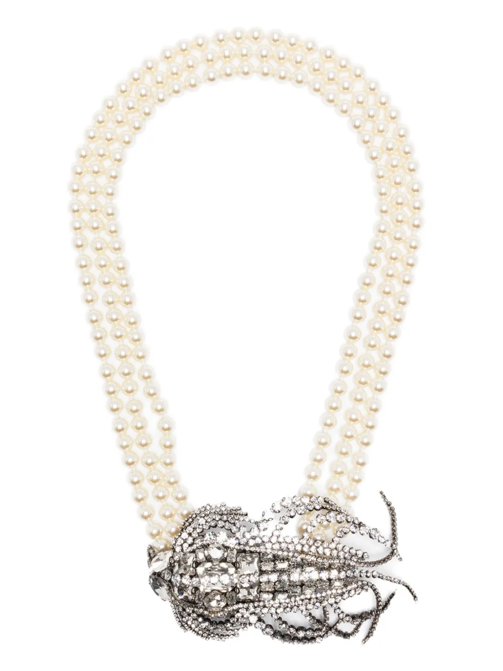 Valentino Garavani パール ネックレス - シルバートーン Valentino Garavani パール ネックレス - シルバートーン